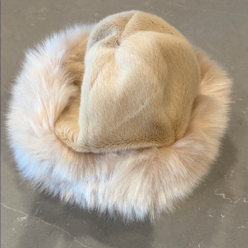 Faux Fur Beige Hat